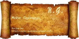 Mohr Gyöngyi névjegykártya